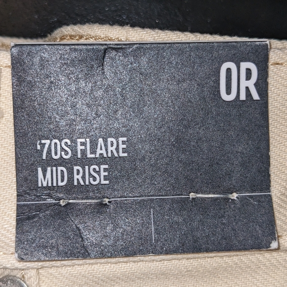 Express 0R Mid-Rise Flare Jeans Creme - Picture 4 of 4